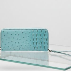 Unbranded Ostrich Print Blue‎ Women's Wallet EUC No Call Outs